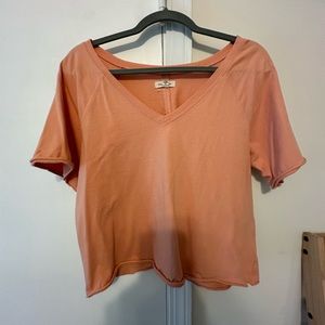 Peach tee with open back!